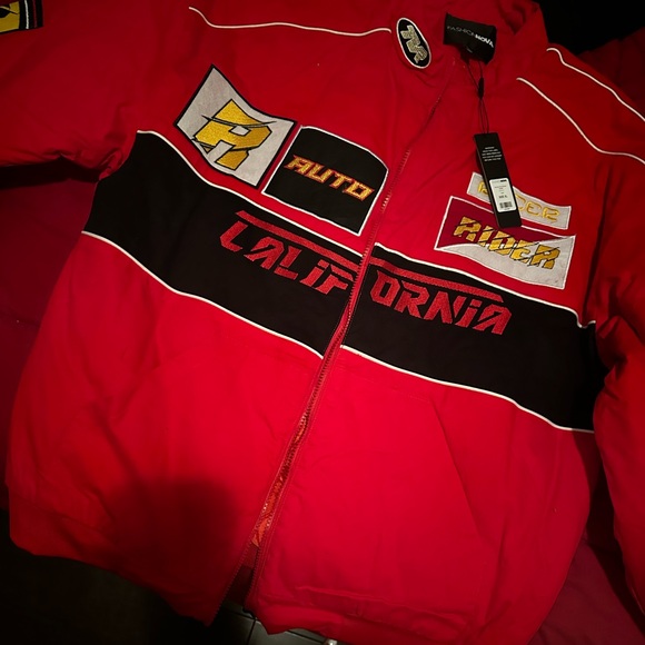 Fashion Nova Racing Cali Bomber Jacket - Red - Picture 4 of 8